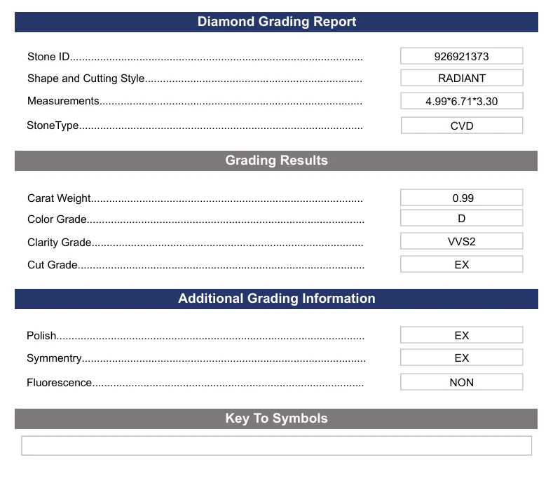 0.99 Carat Radiant Lab Grown Diamond, VVS2/D - Image 2