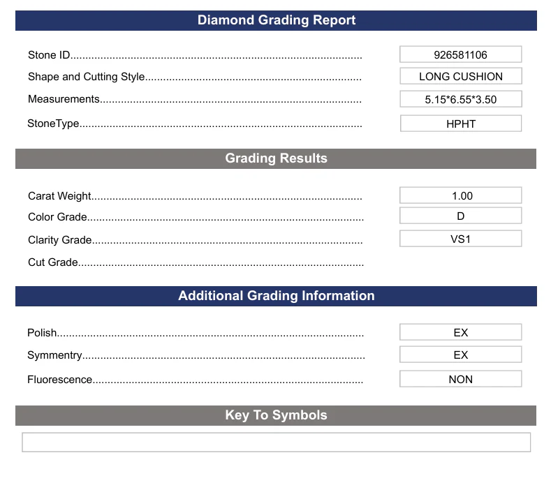 1.0 Carat Long Cushion Lab Grown Diamond, VS1/D - Image 2