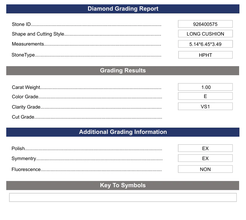 1.0 Carat Long Cushion Lab Grown Diamond, VS1/E - Image 2