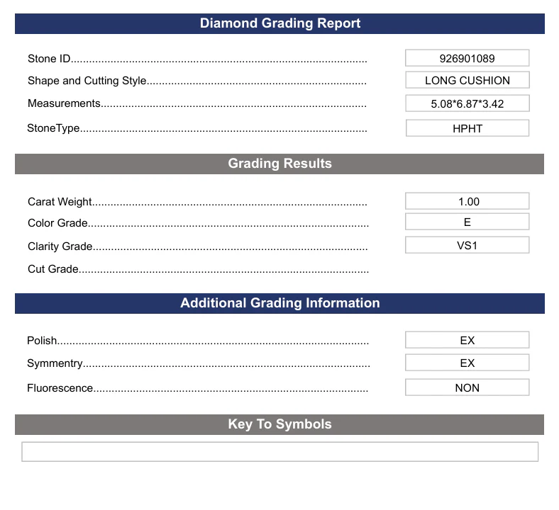 1.0 Carat Long Cushion Lab Grown Diamond, VS1/E - Image 2