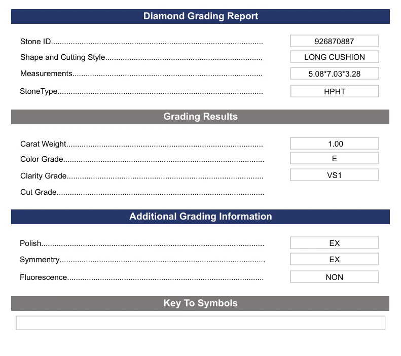 1.0 Carat Long Cushion Lab Grown Diamond, VS1/E - Image 2