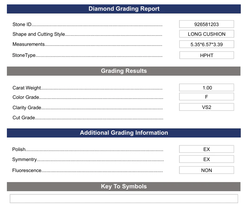 1.0 Carat Long Cushion Lab Grown Diamond, VS2/F - Image 2