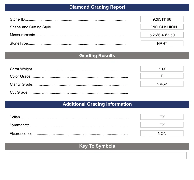 1.0 Carat Long Cushion Lab Grown Diamond, VVS2/E - Image 2