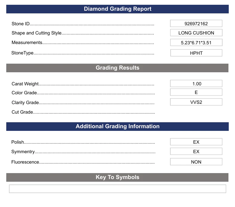 1.0 Carat Long Cushion Lab Grown Diamond, VVS2/E - Image 2