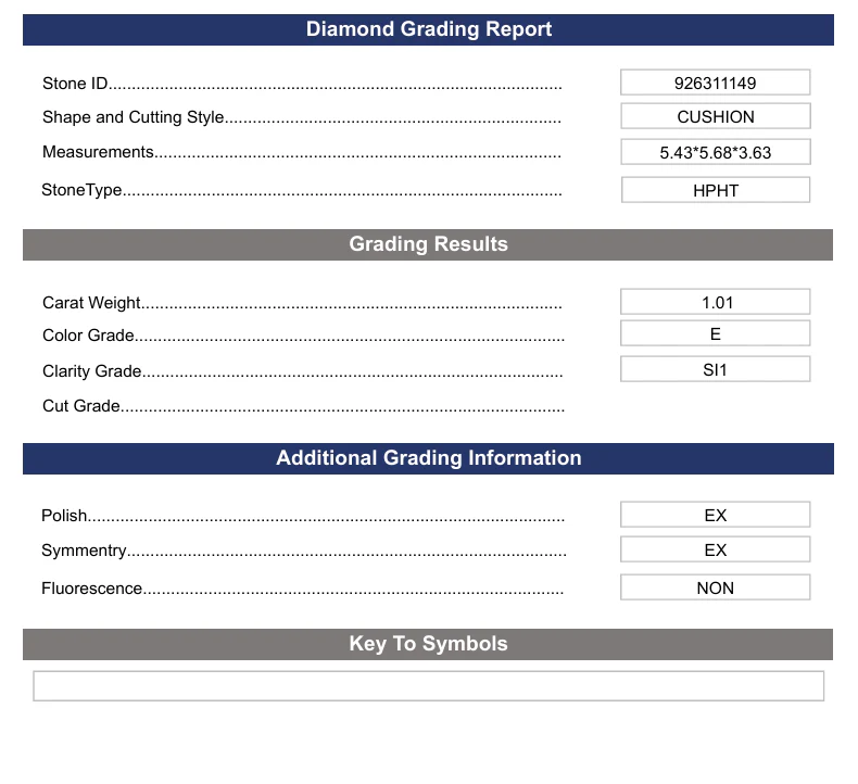 1.01 Carat Cushion Lab Grown Diamond, SI1/E - Image 2