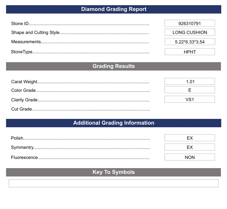 1.01 Carat Long Cushion Lab Grown Diamond, VS1/E - Image 2