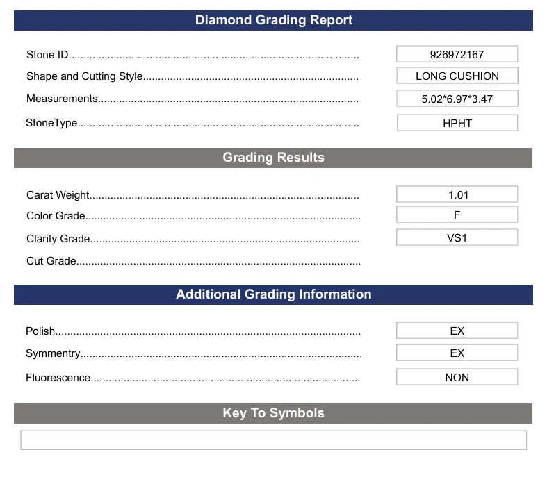 1.01 Carat Long Cushion Lab Grown Diamond, VS1/F - Image 2