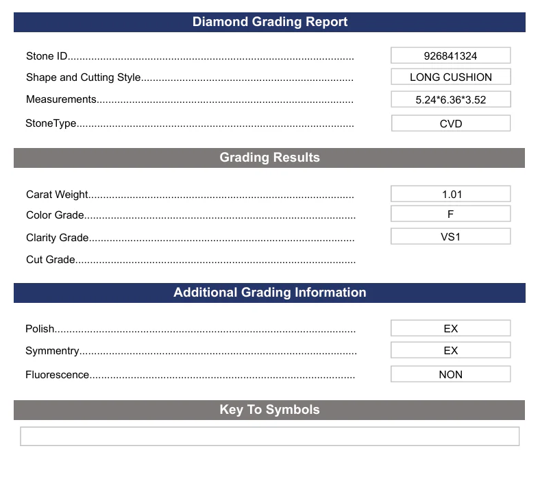 1.01 Carat Long Cushion Lab Grown Diamond, VS1/F - Image 2