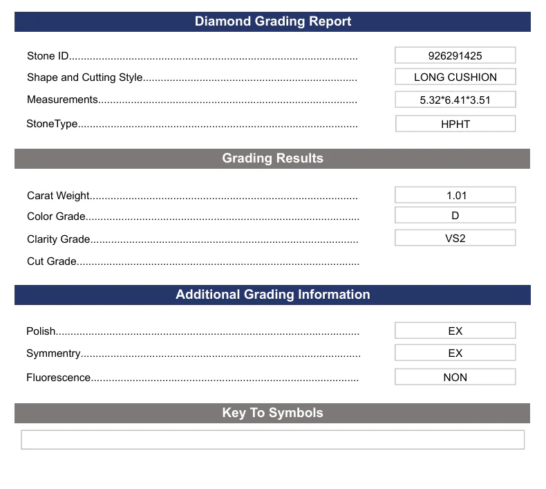 1.01 Carat Long Cushion Lab Grown Diamond, VS2/D - Image 2