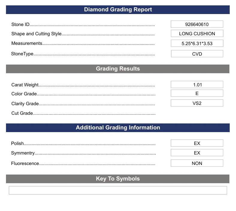 1.01 Carat Long Cushion Lab Grown Diamond, VS2/E - Image 2