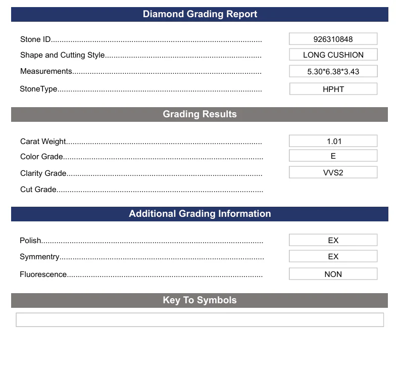 1.01 Carat Long Cushion Lab Grown Diamond, VVS2/E - Image 2