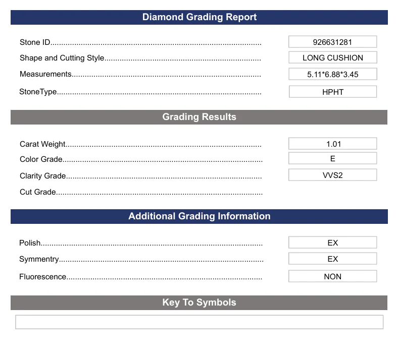 1.01 Carat Long Cushion Lab Grown Diamond, VVS2/E - Image 2