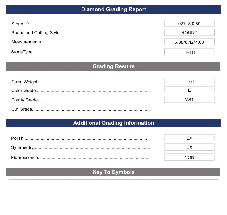 1.01 Carat Round Lab Grown Diamond, VS1/E - Image 2