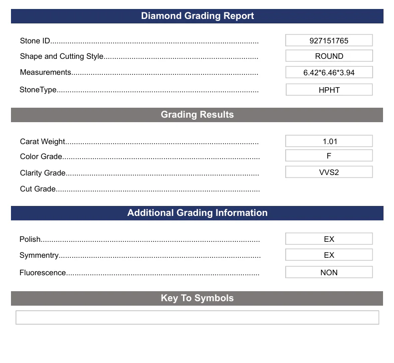 1.01 Carat Round Lab Grown Diamond,  VVS2/F - Image 2