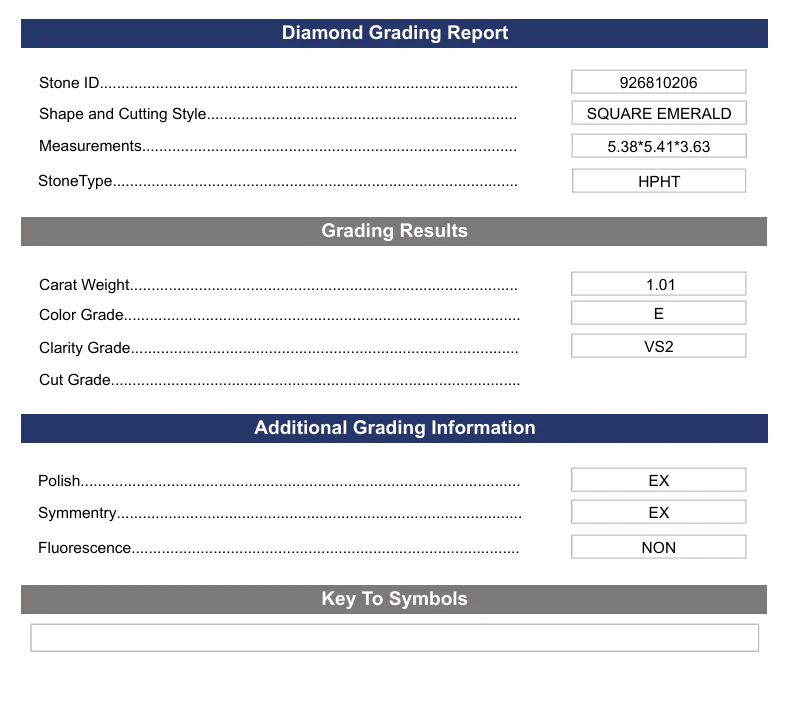 1.01 Carat Square Emerald Lab Grown Diamond, VS2/E - Image 2