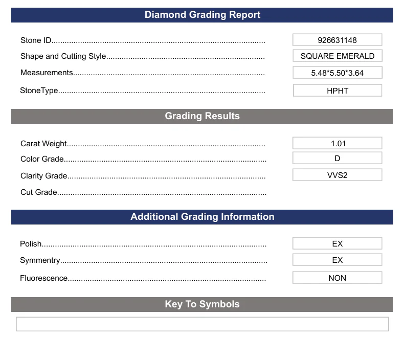 1.01 Carat Square Emerald Lab Grown Diamond, VVS2/D - Image 2