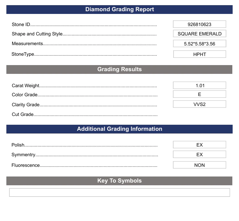1.01 Carat Square Emerald Lab Grown Diamond, VVS2/E - Image 2