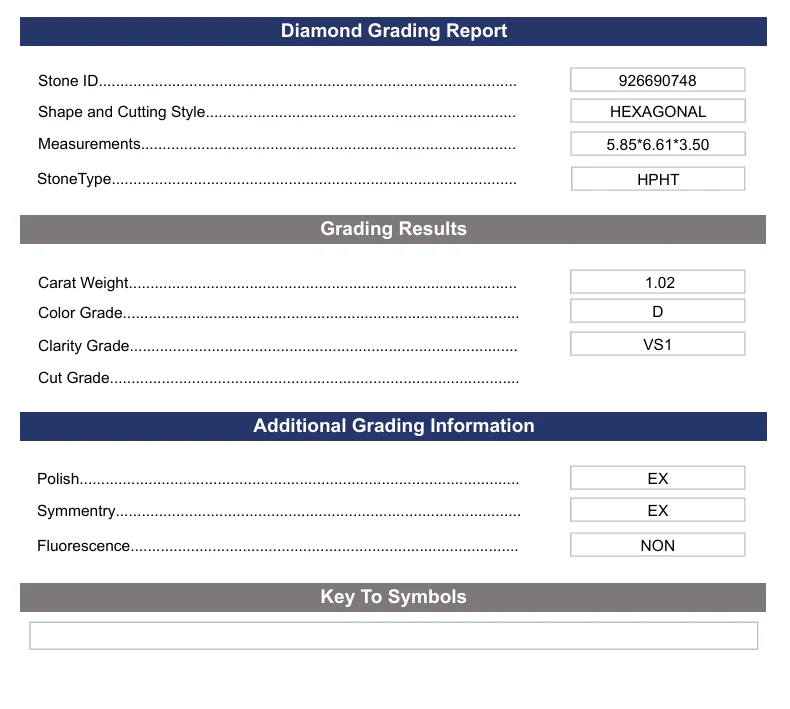 1.02 Carat Hexagonal Lab Grown Diamond, VS1/D - Image 2