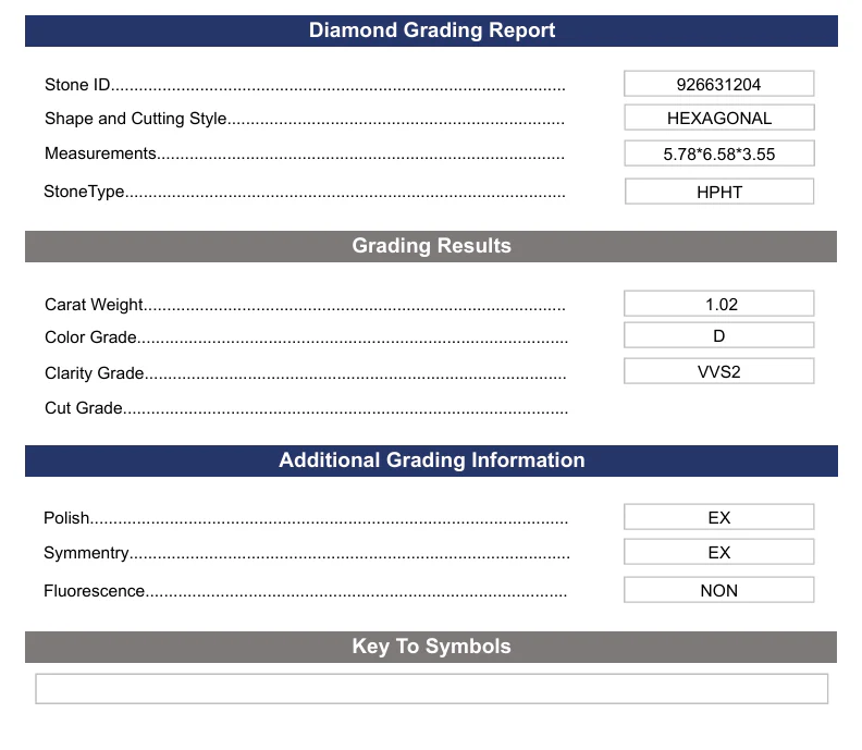 1.02 Carat Hexagonal Lab Grown Diamond, VVS2/D - Image 2