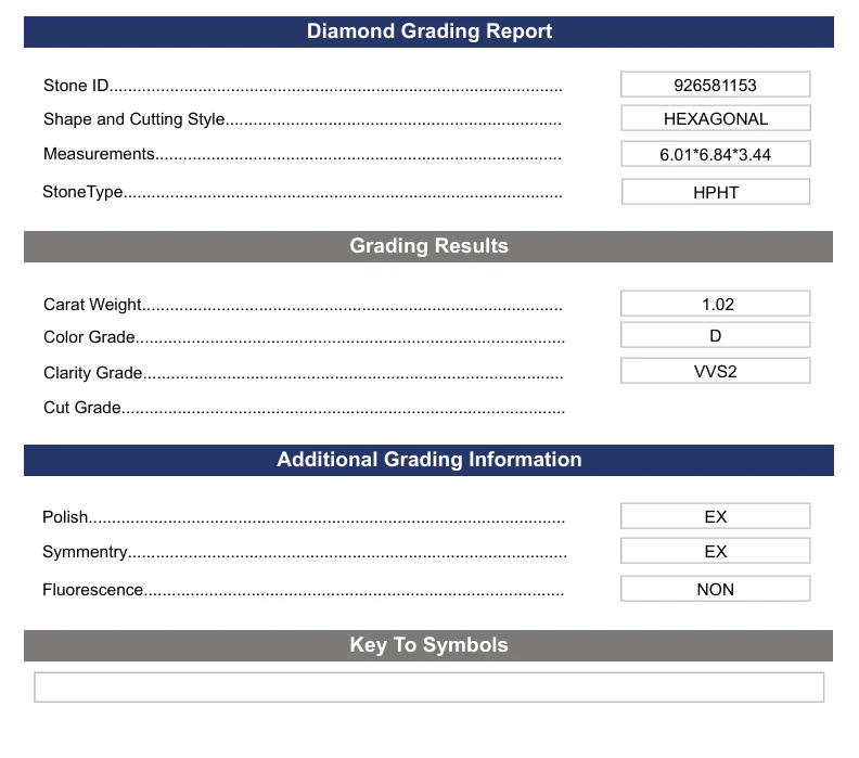 1.02 Carat Hexagonal Lab Grown Diamond, VVS2/D - Image 2