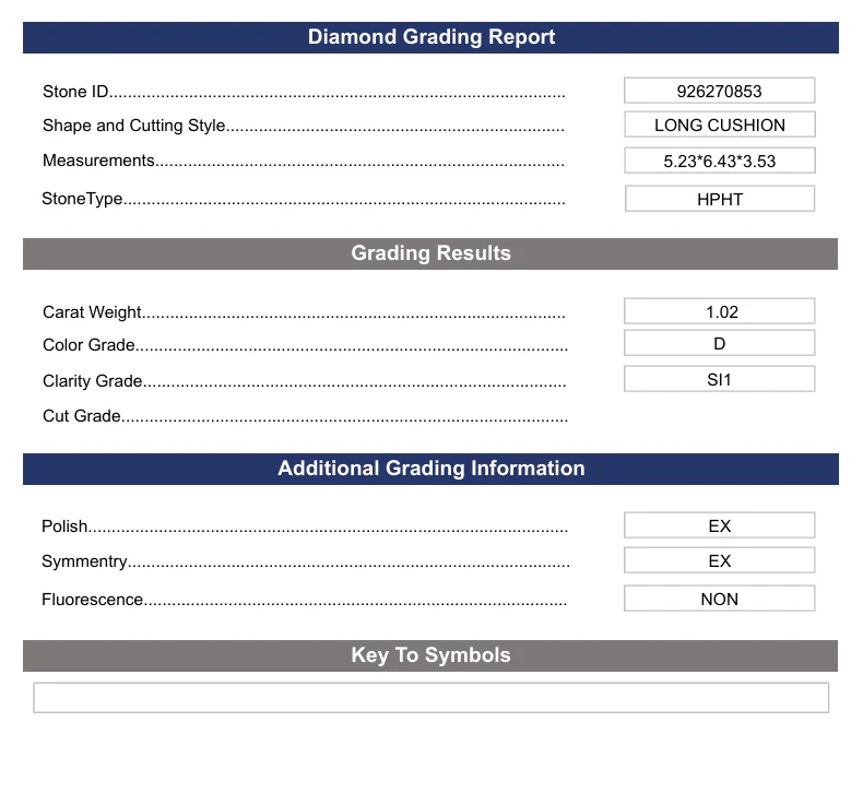 1.02 Carat Long Cushion Lab Grown Diamond, SI1/D - Image 2