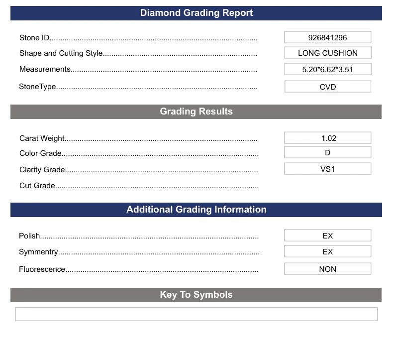 1.02 Carat Long Cushion Lab Grown Diamond, VS1/D - Image 2