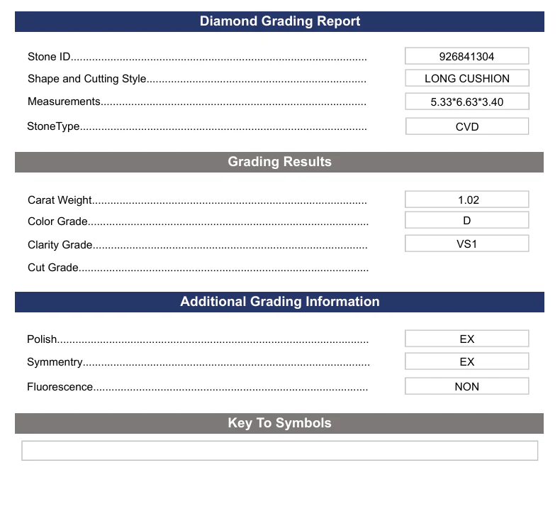 1.02 Carat Long Cushion Lab Grown Diamond, VS1/D - Image 2