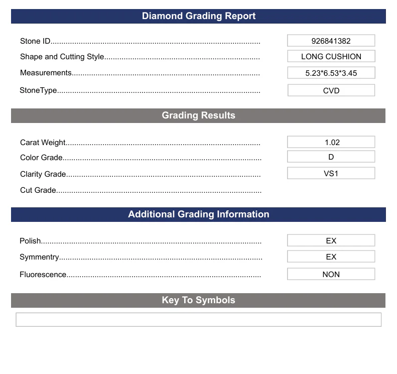 1.02 Carat Long Cushion Lab Grown Diamond, VS1/D - Image 2