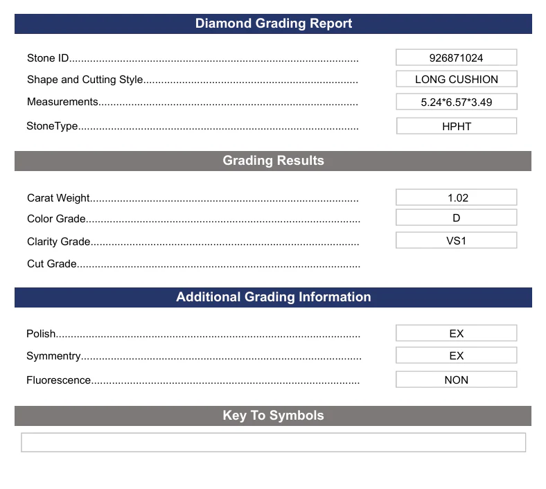 1.02 Carat Long Cushion Lab Grown Diamond, VS1/D - Image 2