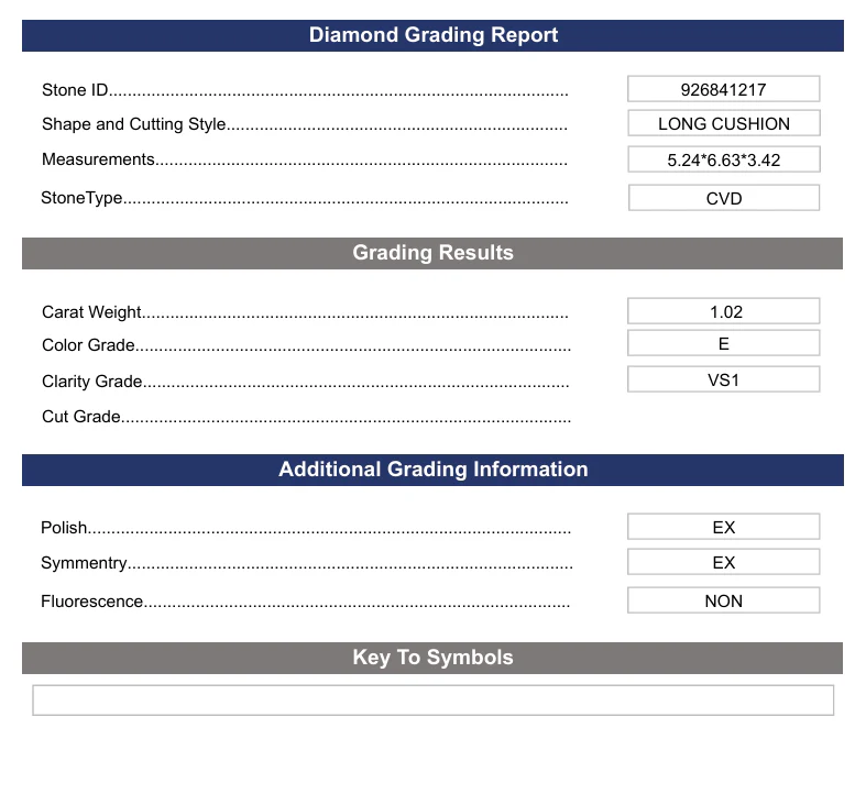 1.02 Carat Long Cushion Lab Grown Diamond, VS1/E - Image 2