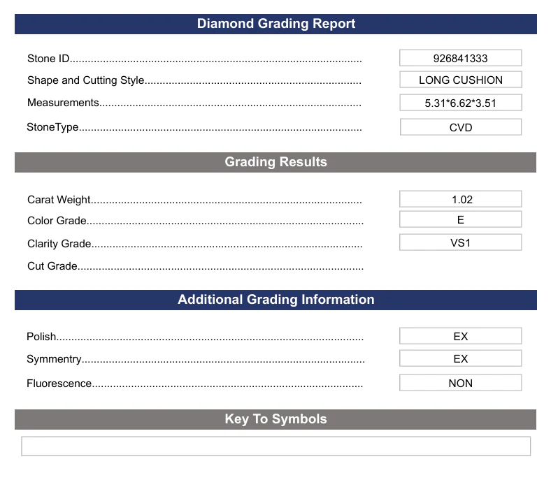 1.02 Carat Long Cushion Lab Grown Diamond, VS1/E - Image 2