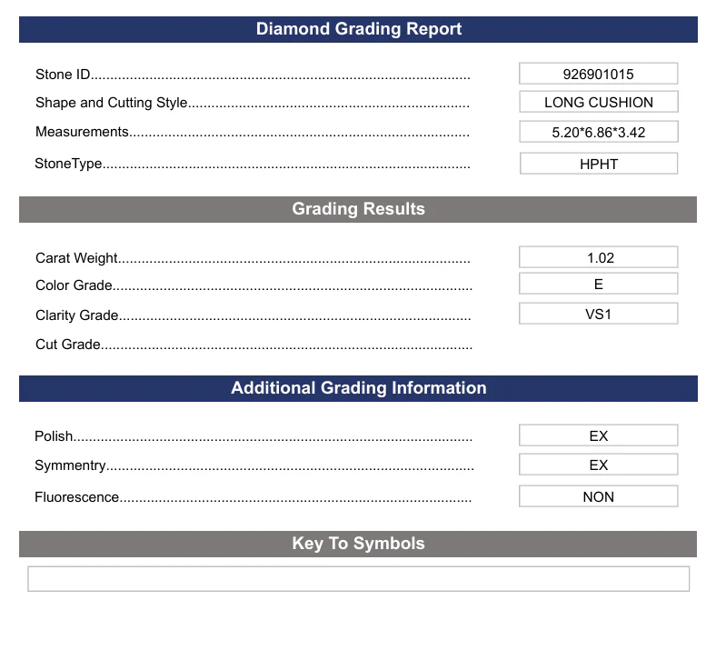 1.02 Carat Long Cushion Lab Grown Diamond,VS1/E - Image 2