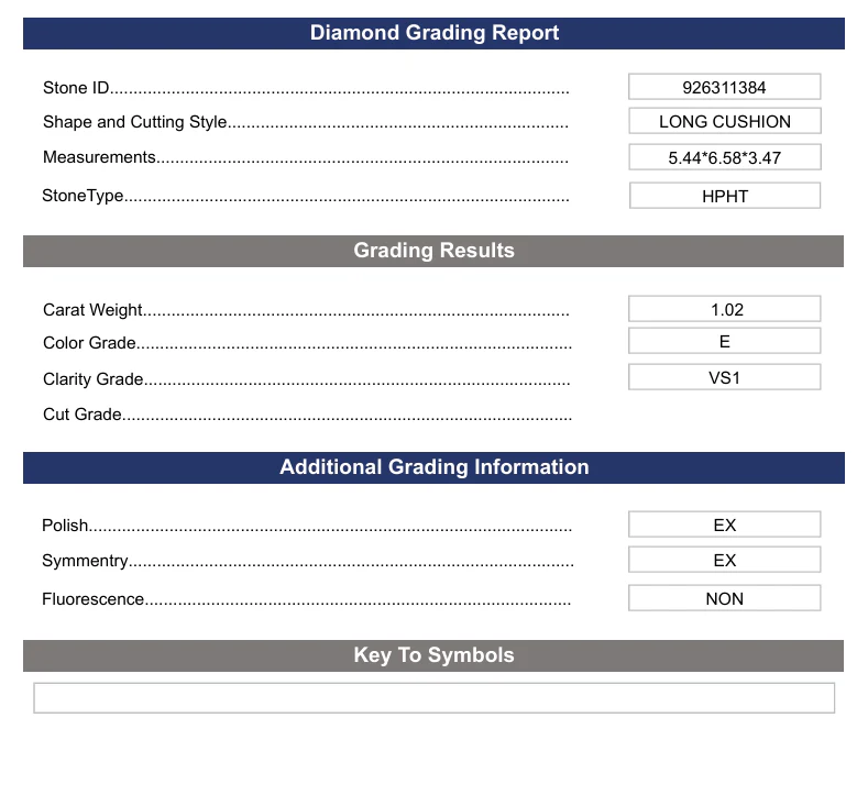 1.02 Carat Long Cushion Lab Grown Diamond, VS1/E - Image 2