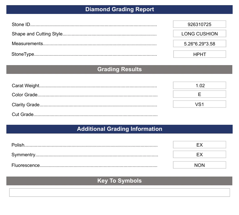 1.02 Carat Long Cushion Lab Grown Diamond, VS1/E - Image 2