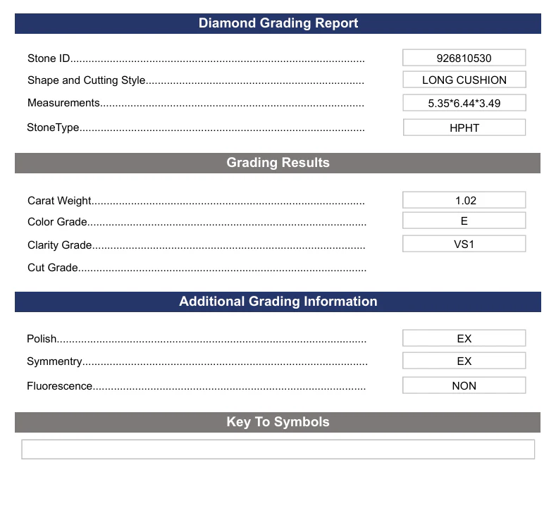 1.02 Carat Long Cushion Lab Grown Diamond, VS1/E - Image 2