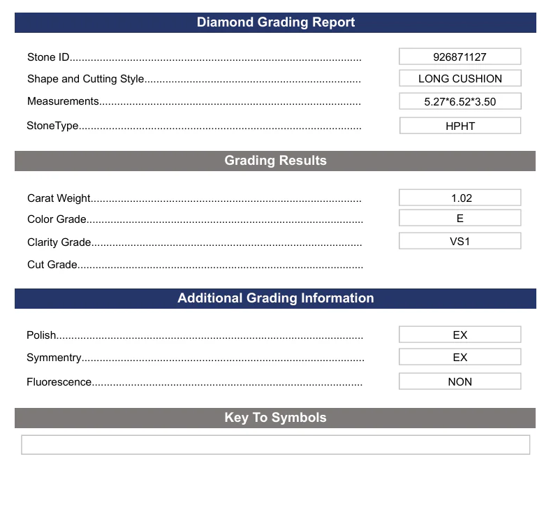 1.02 Carat Long Cushion Lab Grown Diamond, VS1/E - Image 2