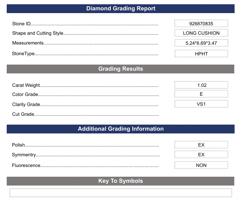1.02 Carat Long Cushion Lab Grown Diamond, VS1/E - Image 2