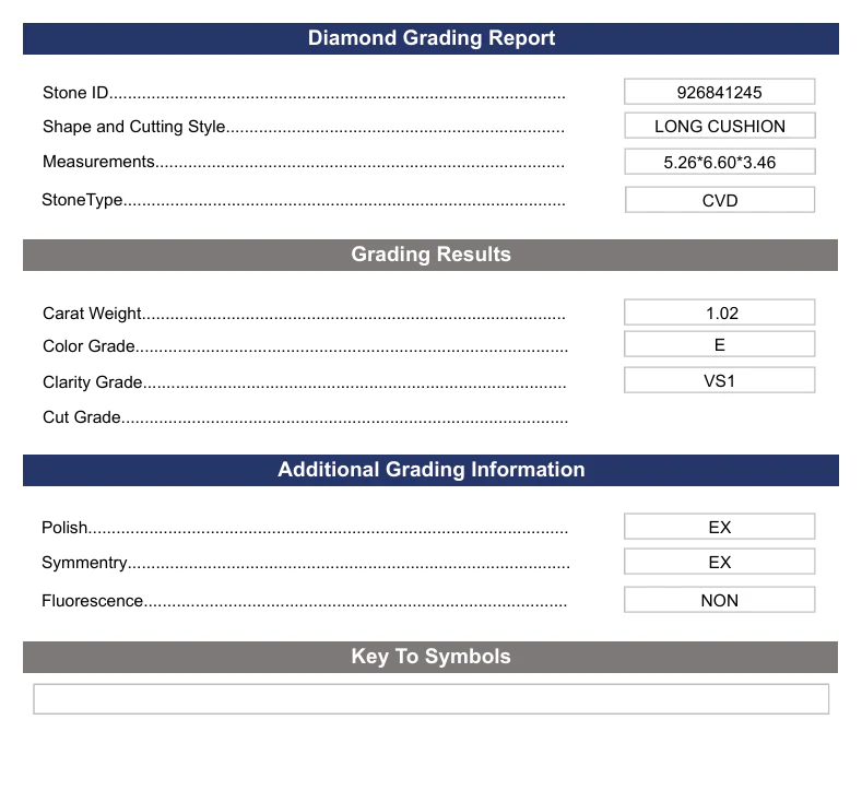 1.02 Carat Long Cushion Lab Grown Diamond, VS1/E - Image 2