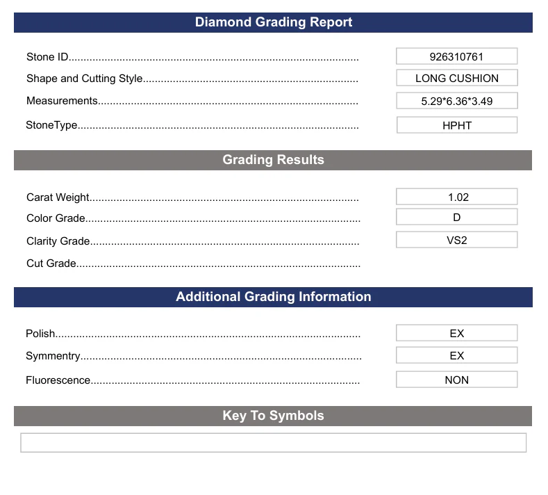 1.02 Carat Long Cushion Lab Grown Diamond, VS2/D - Image 2