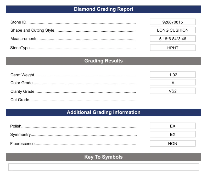 1.02 Carat Long Cushion Lab Grown Diamond, VS2/E - Image 2