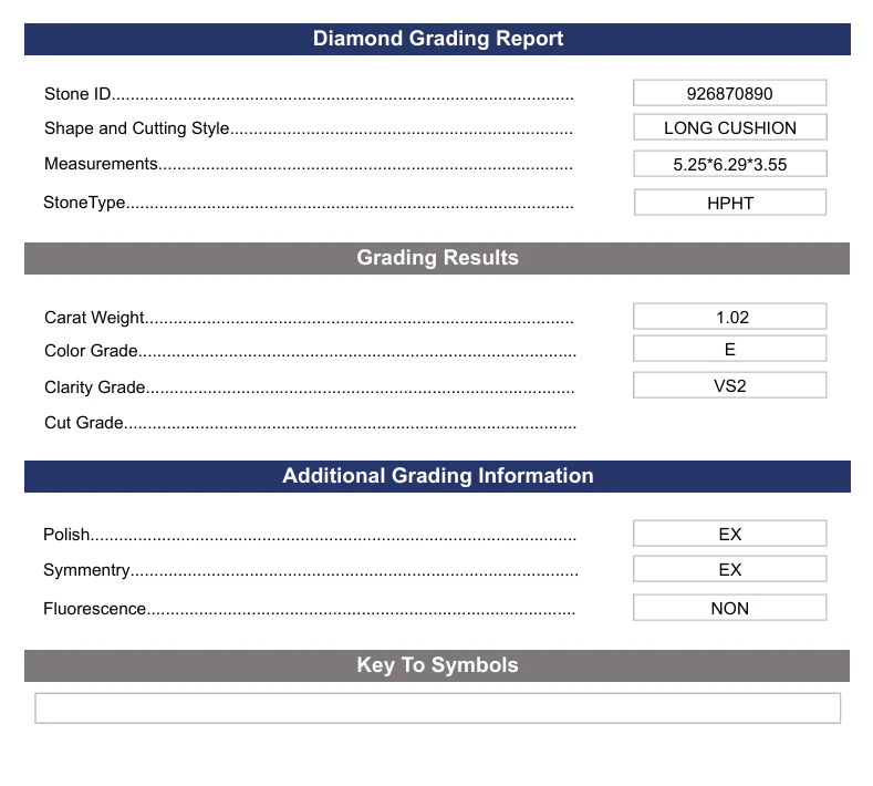 1.02 Carat Long Cushion Lab Grown Diamond, VS2/E - Image 2