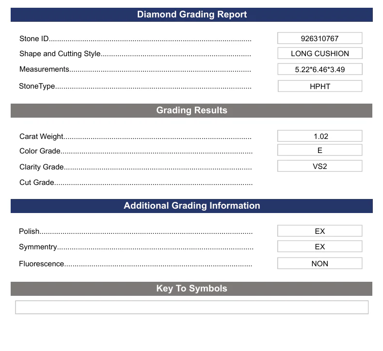 1.02 Carat Long Cushion Lab Grown Diamond, VS2/E - Image 2