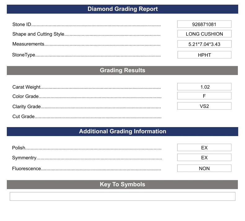 1.02 Carat Long Cushion Lab Grown Diamond, VS2/F - Image 2