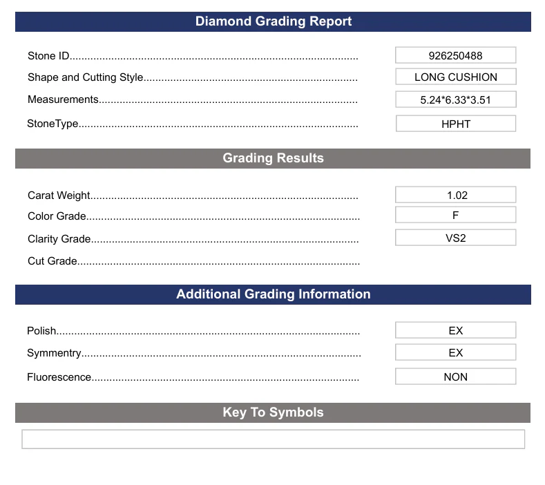 1.02 Carat Long Cushion Lab Grown Diamond, VS2/F - Image 2