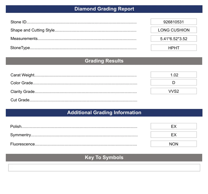 1.02 Carat Long Cushion Lab Grown Diamond, VVS2/D - Image 2