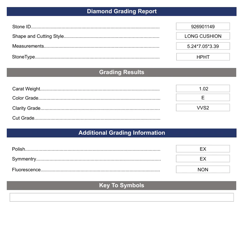 1.02 Carat Long Cushion Lab Grown Diamond, VVS2/E - Image 2