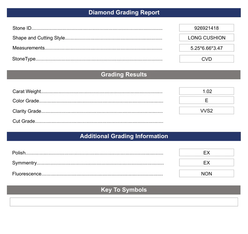 1.02 Carat Long Cushion Lab Grown Diamond, VVS2/E - Image 2