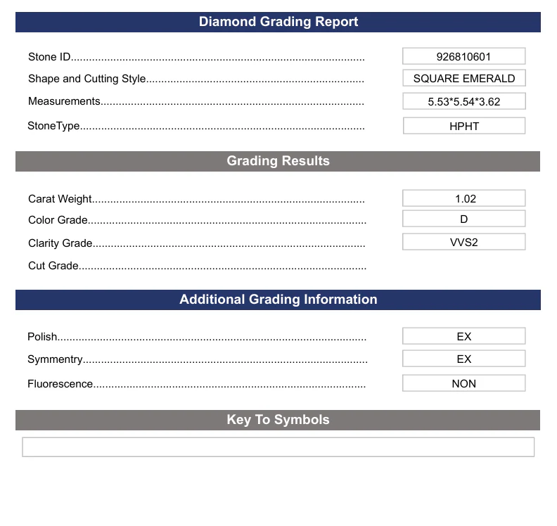 1.02 Carat Square Emerald Lab Grown Diamond, VVS2/D - Image 2