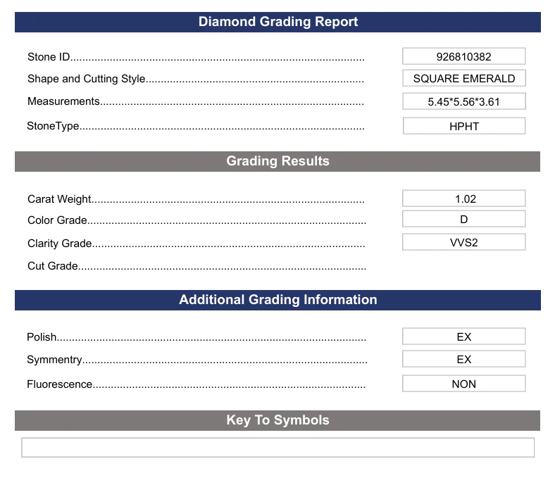 1.02 Carat Square Emerald Lab Grown Diamond, VVS2/D - Image 2