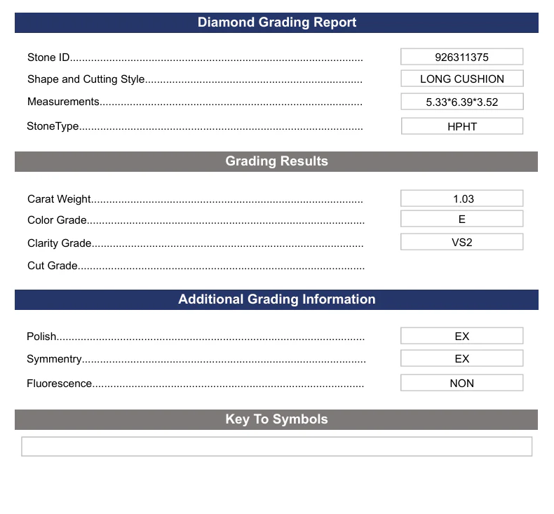 1.03 Carat Long Cushion Lab Grown Diamond, VS2/E - Image 2